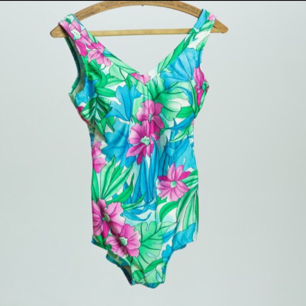 1970's Floral Swimsuit